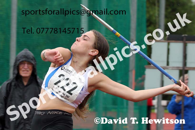 Women and Girls javelin, 2021 North Eastern Track and Field Champs., Middesbrough. Photo: David T. Hewitson/Sports for All Pics